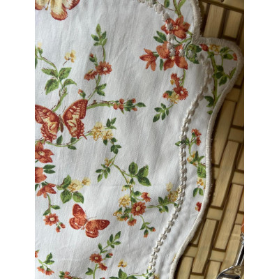 S/N - JOGO AMERICANO ESTAMPADO COM FLORES E BORBOLETAS S/N - JOGO AMERICANO ESTAMPADO COM FLORES E BORBOLETAS