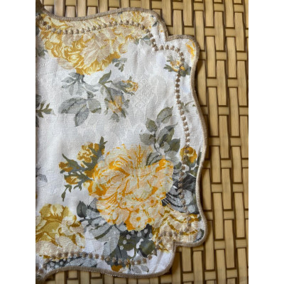 S/N - JOGO AMERICANO - FLORES DOURADAS COM AMARELO S/N - JOGO AMERICANO - FLORES DOURADAS COM AMARELO