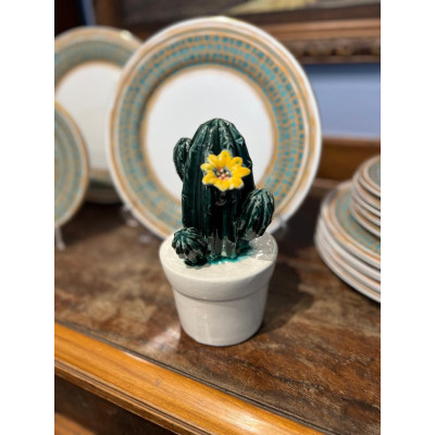 PECA DE CER DECOR MESA/DESIGN CACTUS 24X12CM VERDE/BRANCO