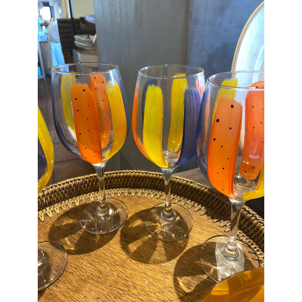 JG 12 TAÇAS VIDRO VINHO PAPAYA