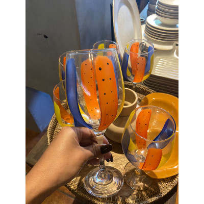 JG 12 TAÇAS VIDRO VINHO PAPAYA
