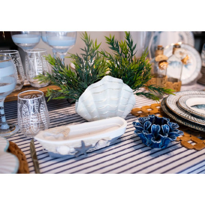 PORTA VELA CERAMICA AZUL