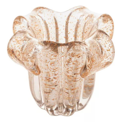 VASO DE VIDRO ITALY DOURADO 14cm x 13cm VASO DE VIDRO ITALY DOURADO 14cm x 13cm