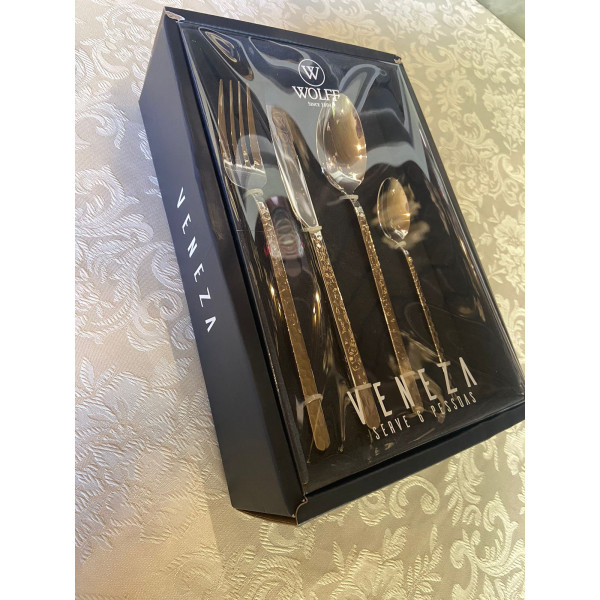 FAQUEIRO 24 PEÇAS DE AÇO INOX VENEZA