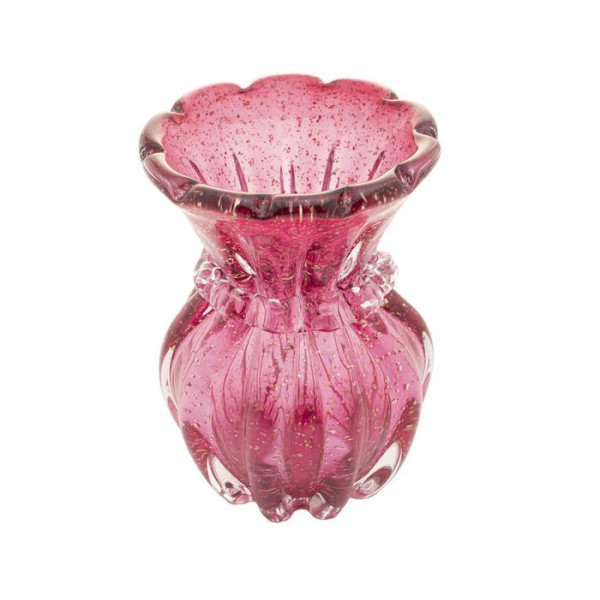 VASO DE VIDRO ITALY ROSA 9,5cm x 14cm