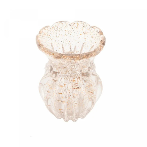 VASO DE VIDRO ITALY DOURADO 7,5cm x 12cm