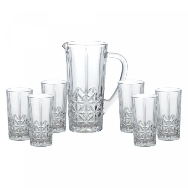 CJ 6 COPOS ALTOS 270ml E 1 JARRA 1l VIDRO STELLA