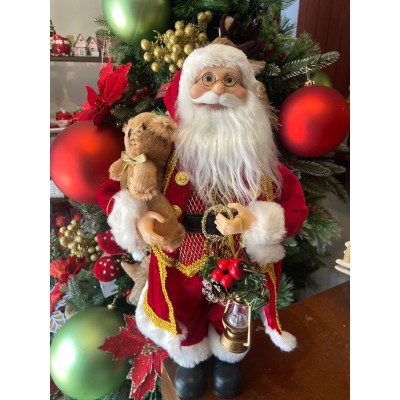 PAPAI NOEL SEGURANDO URSO VRM/BCO/OUR 50CM PAPAI NOEL SEGURANDO URSO VRM/BCO/OUR 50CM