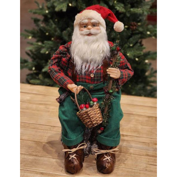PAPAI NOEL NATAL SENTADO (VERMELHO VERDE ) 45CM