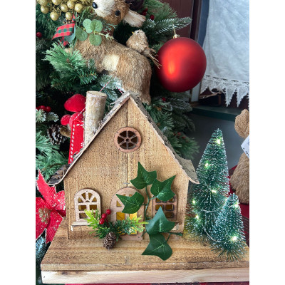 CASA DECORATIVA COM LED 27,5X12CM (BEGE) CASA DECORATIVA COM LED 27,5X12CM (BEGE)