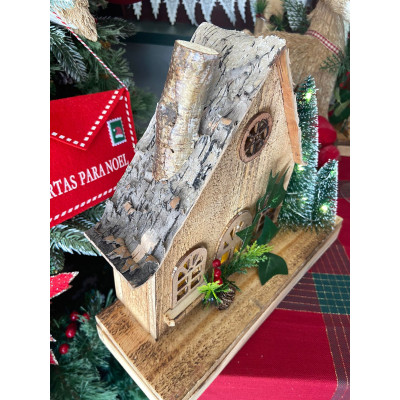 CASA DECORATIVA COM LED 27,5X12CM (BEGE) CASA DECORATIVA COM LED 27,5X12CM (BEGE)