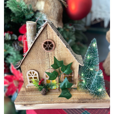 CASA DECORATIVA COM LED 27,5X12CM (BEGE) CASA DECORATIVA COM LED 27,5X12CM (BEGE)
