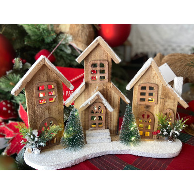 CASA DECORATIVA COM LED 27X12CM (BEGE BRANCO) CASA DECORATIVA COM LED 27X12CM (BEGE BRANCO)