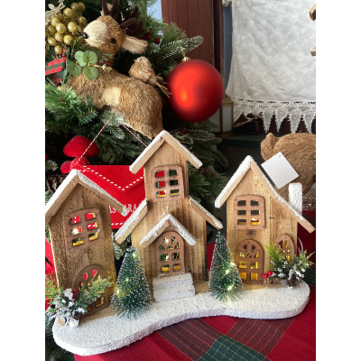 CASA DECORATIVA COM LED 27X12CM (BEGE BRANCO) CASA DECORATIVA COM LED 27X12CM (BEGE BRANCO)