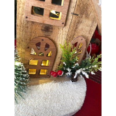 CASA DECORATIVA COM LED 27X12CM (BEGE BRANCO) CASA DECORATIVA COM LED 27X12CM (BEGE BRANCO)