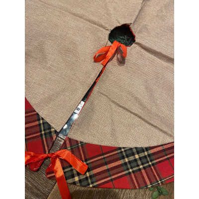 SAIA DE ÁRVORE NATAL TECIDO (BEGE VERMELHA) 85CM