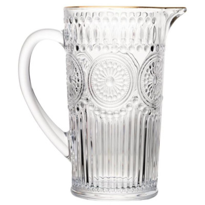 JARRA DE VIDRO COM FIO DE OURO MANDALA 1 LITRO JARRA DE VIDRO COM FIO DE OURO MANDALA 1 LITRO