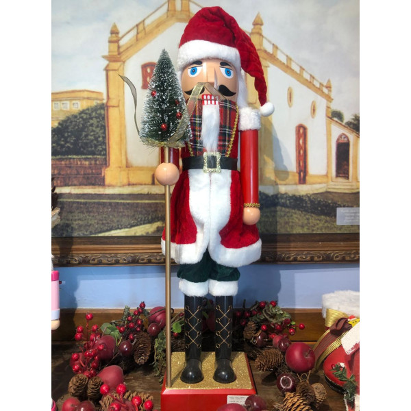 BONECO PAPAI NOEL (QUEBRA NOZES) VERMELHO