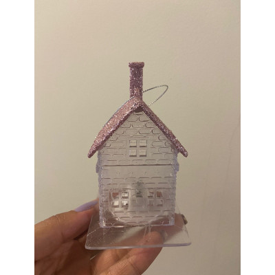 ENFEITE CASA NATAL PENDURAR (ROSA CLARO) 10X8X6cm ENFEITE CASA NATAL PENDURAR (ROSA CLARO) 10X8X6cm