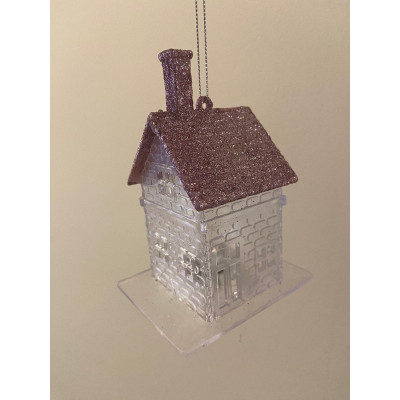 ENFEITE CASA NATAL PENDURAR (ROSA CLARO) 10X8X6cm ENFEITE CASA NATAL PENDURAR (ROSA CLARO) 10X8X6cm
