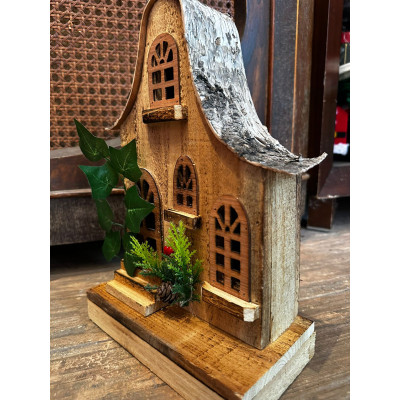 CASA DECORATIVA  C/LED 31X12cm (BEGE) (FLORARTE) Vol. 2