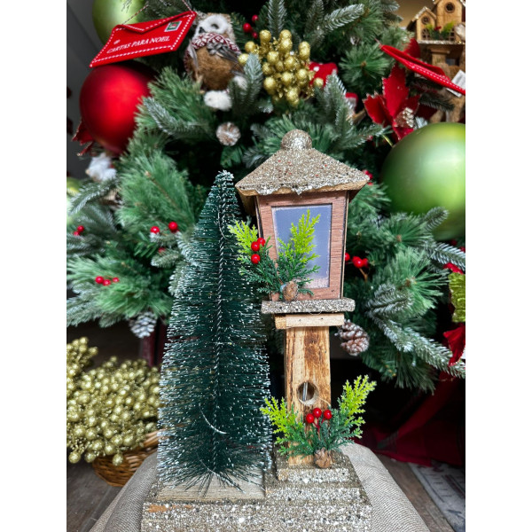 POSTE DECORATIVO  C/LED 37X15cm (BEGE CHAMPANHE) (FLORARTE) Vol. 2