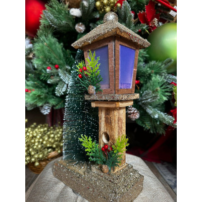 POSTE DECORATIVO  C/LED 37X15cm (BEGE CHAMPANHE) (FLORARTE) Vol. 2