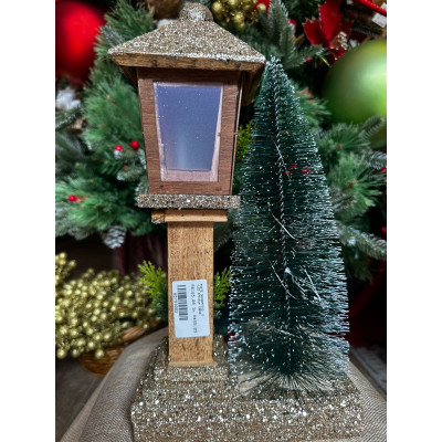 POSTE DECORATIVO  C/LED 37X15cm (BEGE CHAMPANHE) (FLORARTE) Vol. 2
