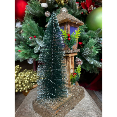 POSTE DECORATIVO  C/LED 37X15cm (BEGE CHAMPANHE) (FLORARTE) Vol. 2