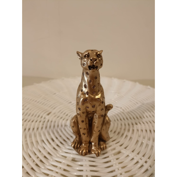 ESCULTURA LEOPARDO EM POLIRRESINA