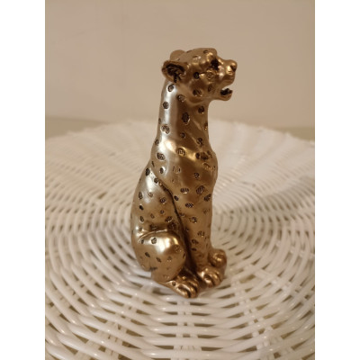 ESCULTURA LEOPARDO EM POLIRRESINA