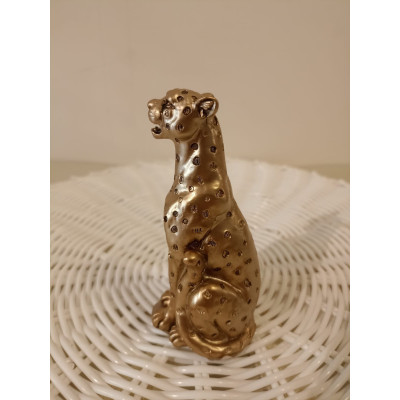 ESCULTURA LEOPARDO EM POLIRRESINA