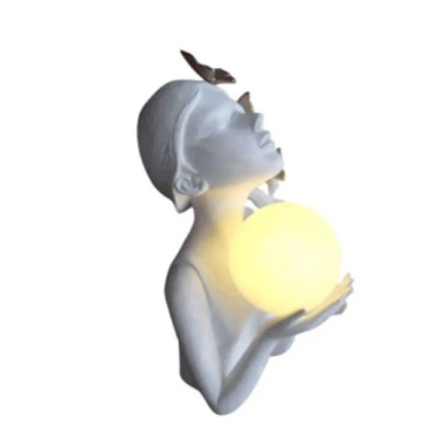 ESCULTURA DECOR POLIRESINA C/ LUA MENINA (BRANCO DOURADO) 25,3X13X15,5cm (FLORARTE) Vol. 3 a 4 ESCULTURA DECOR POLIRESINA C/ LUA MENINA (BRANCO DOURADO) 25,3X13X15,5cm (FLORARTE) Vol. 3 a 4
