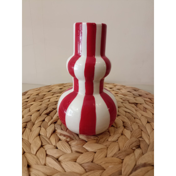 VASO DEC LISTRADO CERAM 8,5X8,5X13,5CM