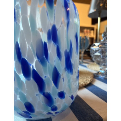 VASO DECORATIVO VIDRO (AZUL) 22cm