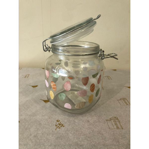 PASCOA POTE DECORATIVO (TRANSPARENTE COLORIDO) 11,3X11,3X13,3cm (FLORARTE) Vol. 9