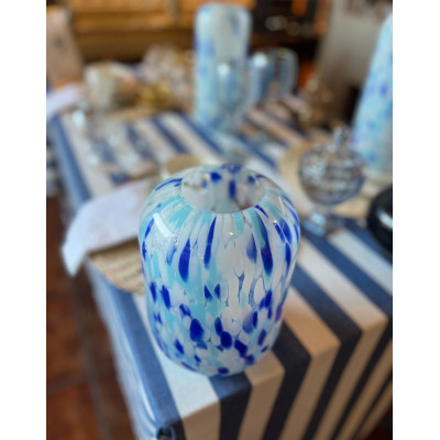 VASO DECORATIVO VIDRO (AZUL) 22cm