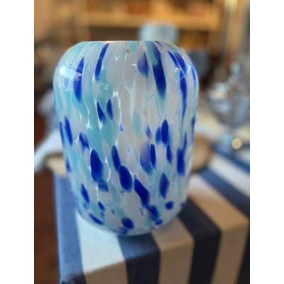VASO DECORATIVO VIDRO (AZUL) 22cm