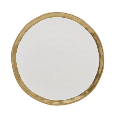 PRATO SOBREMESA DE PORCELANA BRANCO E DOURADO DUBAI 21cm