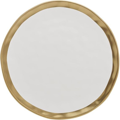 PRATO RASO DE PORCELANA BRANCO E DOURADO DUBAI 25cm