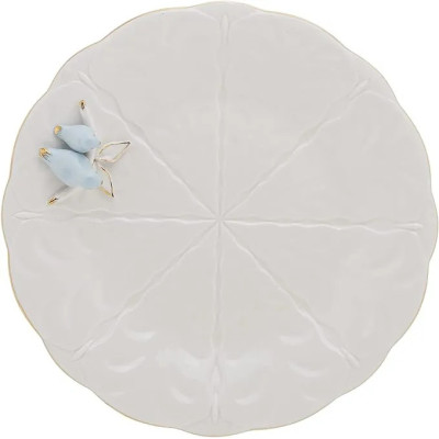CJ 4 PRATOS SOBREMESA PORCELANA BIRDS BRANCO 20cm