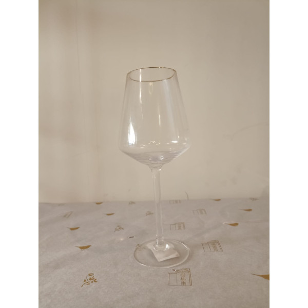 TACA VINHO 540ml 23,5X9X9cm BERGEN C/BORDA DOURADA (TRANSPARENTE) (FLORARTE) Vol. 2