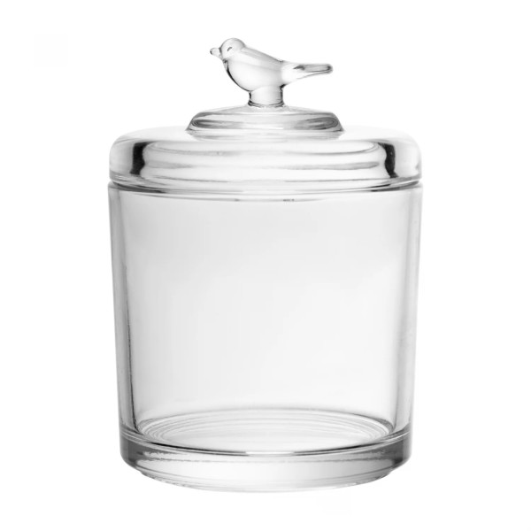 POTE DE CRISTAL ECOLOGICO COM TAMPA BIRD 8,5CM X 8,5CM X 11,5CM