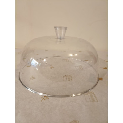 COBRE BOLO DE PLASTICO REDONDO 25CM TRANSPARENTE