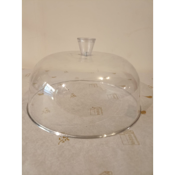 COBRE BOLO DE PLASTICO REDONDO 25CM TRANSPARENTE