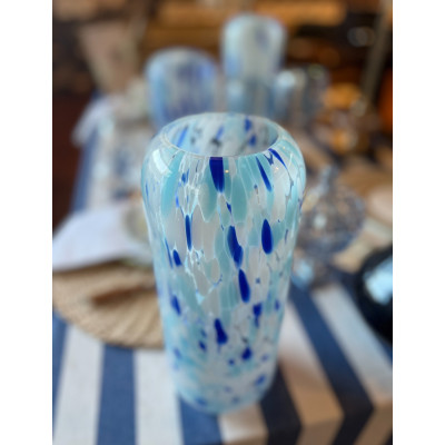 VASO DECORATIVO VIDRO (AZUL) 30cm