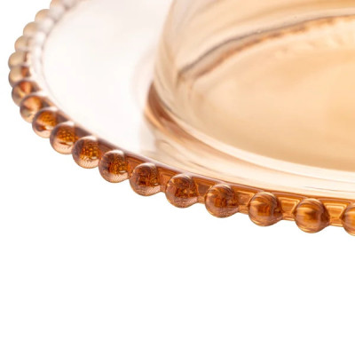 QUEIJEIRA CRISTAL DE CHUMBO PEARL AMBAR 20x9cm QUEIJEIRA CRISTAL DE CHUMBO PEARL AMBAR 20x9cm