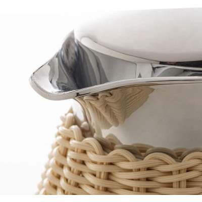 GARRAFA TERMICA ACO INOX C/RATTAN PLASTICO BEGE 1,5l GARRAFA TERMICA ACO INOX C/RATTAN PLASTICO BEGE 1,5l