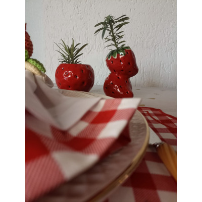PORTA VEL CER STRAWBERRY D1 8,5X7X11,8CM