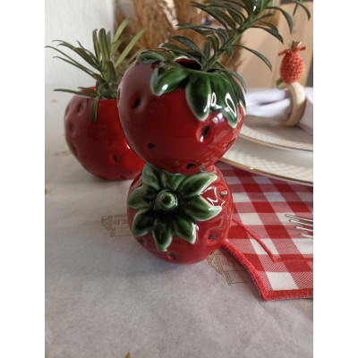 PORTA VEL CER STRAWBERRY D1 8,5X7X11,8CM